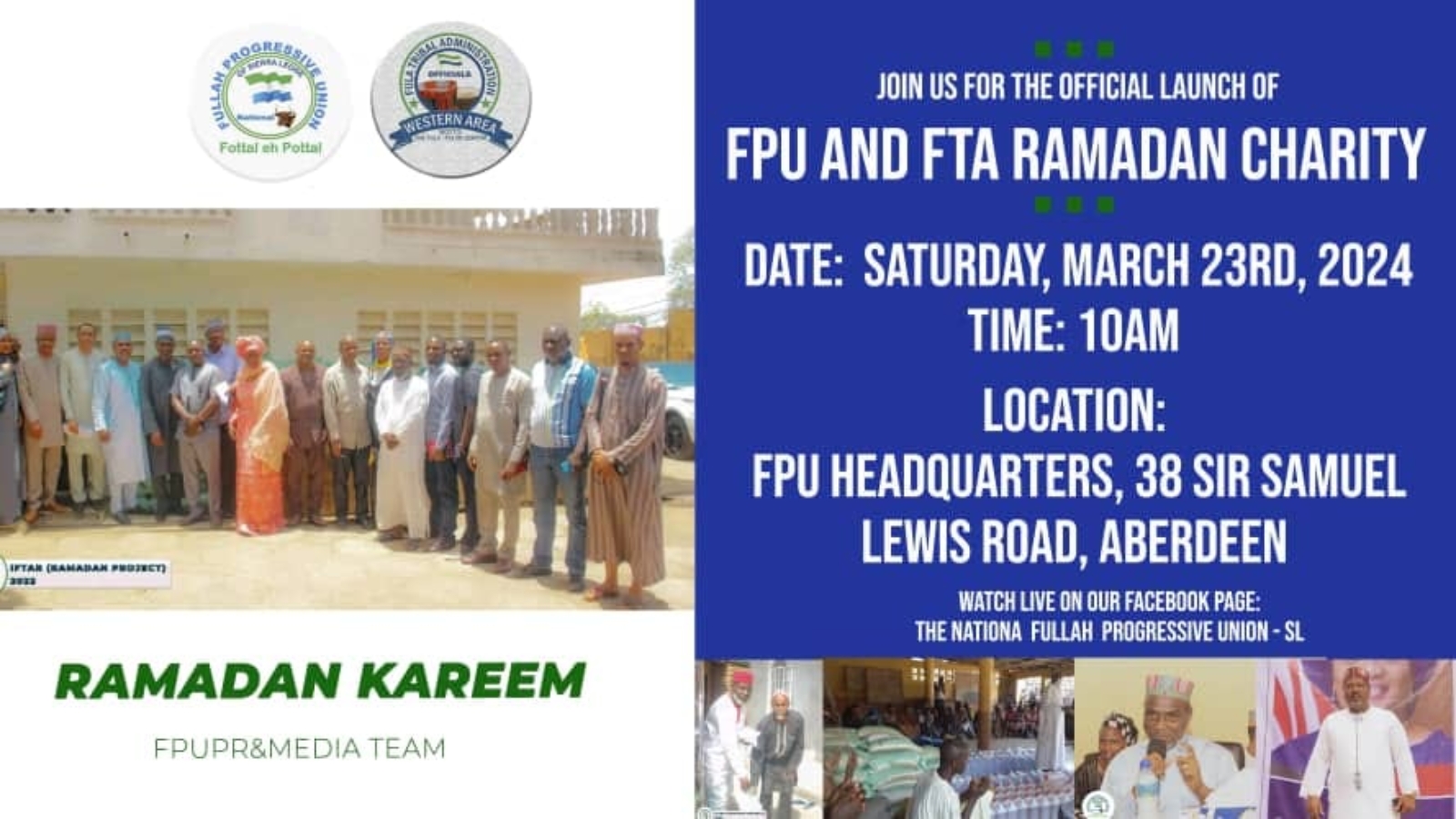 Join Us for the Official Launch of the FPU and Fullah Tribal Administration WA Ramadan Charity Package!